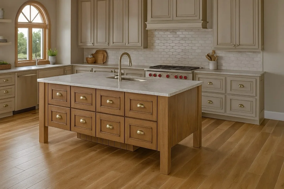 Luxury vinyl flooring in a bright Charleston kitchen